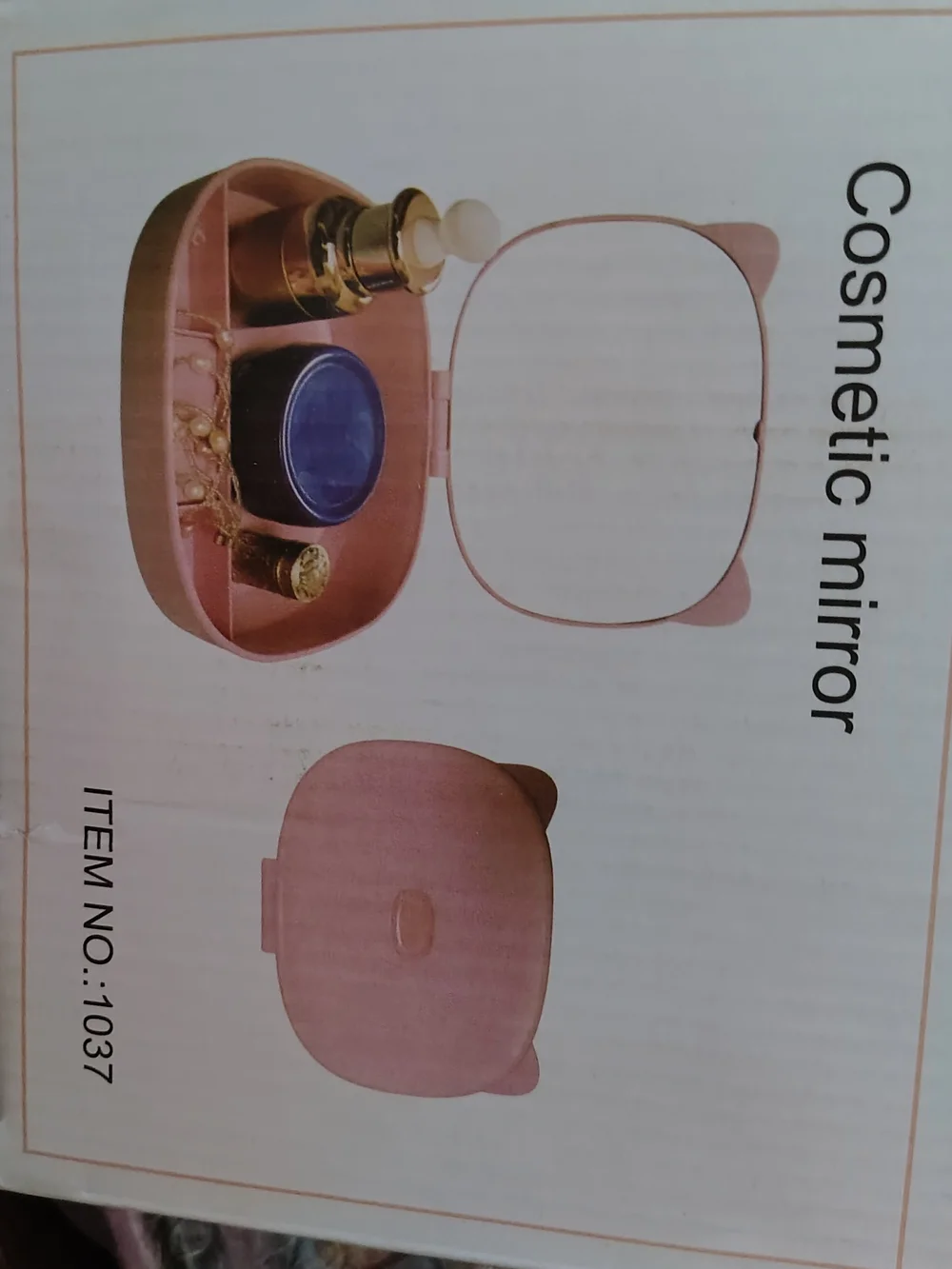 Pink Compact Cosmetic Mirror Case